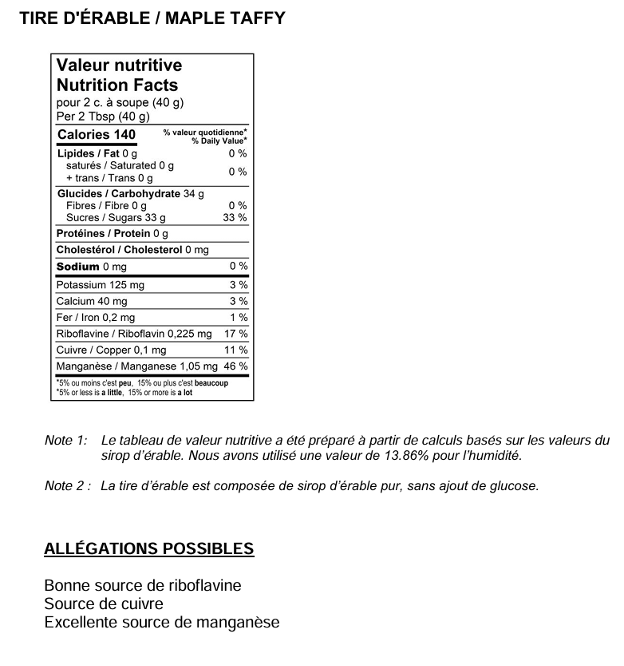 Tire d'Érable (250 gr)